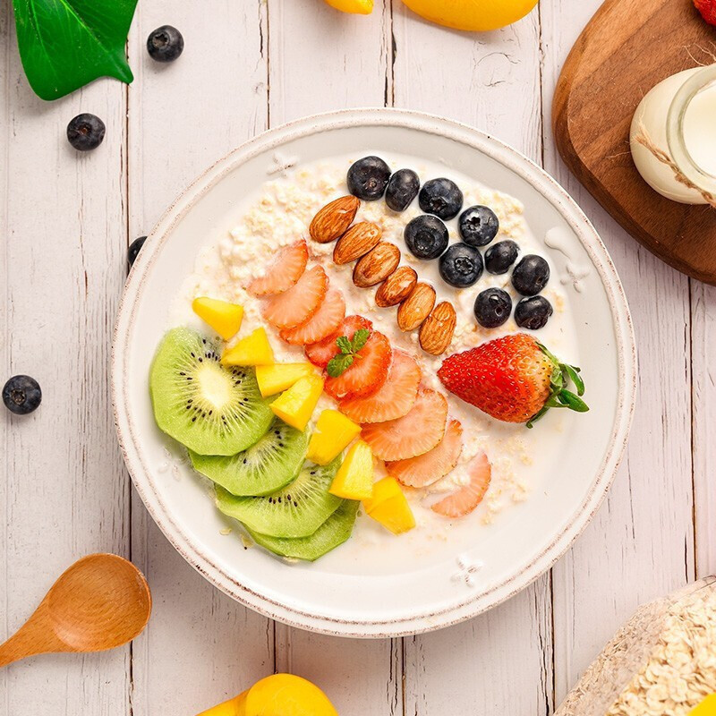 纯燕麦片即食1000g3桶装懒人速食代餐膳食健身营养早餐食品零添加蔗糖