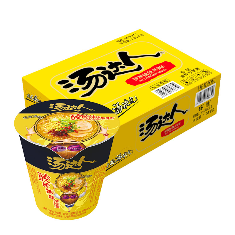 统一(GS)汤达人酸酸辣辣90g*12杯面