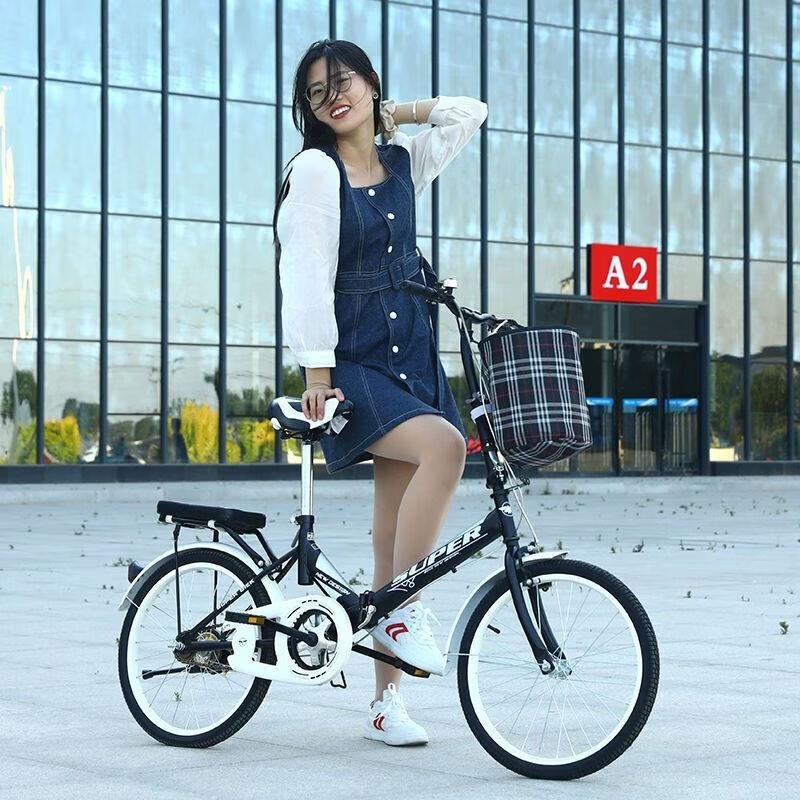 折叠自行车成年人免充气单车20寸22寸男女青少年中学生减震脚踏车高清大图