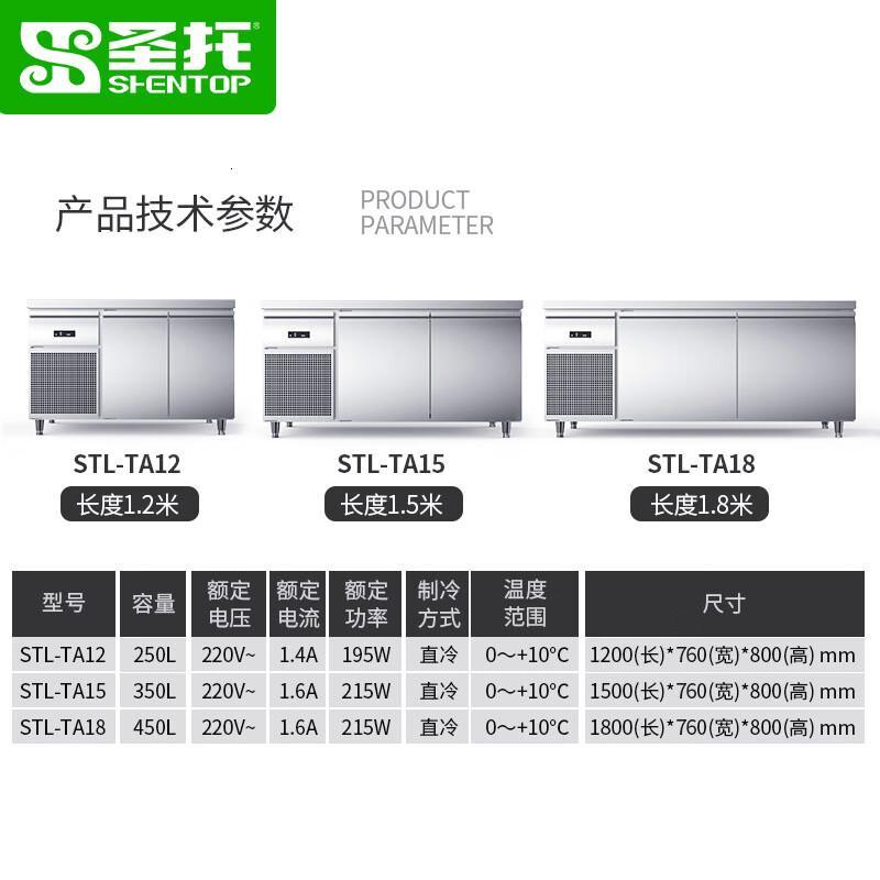 圣托 STL-TA15 双平台工作台 直冷[0~+10℃]冷藏工作台 / 1.5米长 单位:台