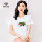 WAXY外穿短袖美式街潮时尚印花个性官方潮流吊带T恤女正肩全棉Tee
