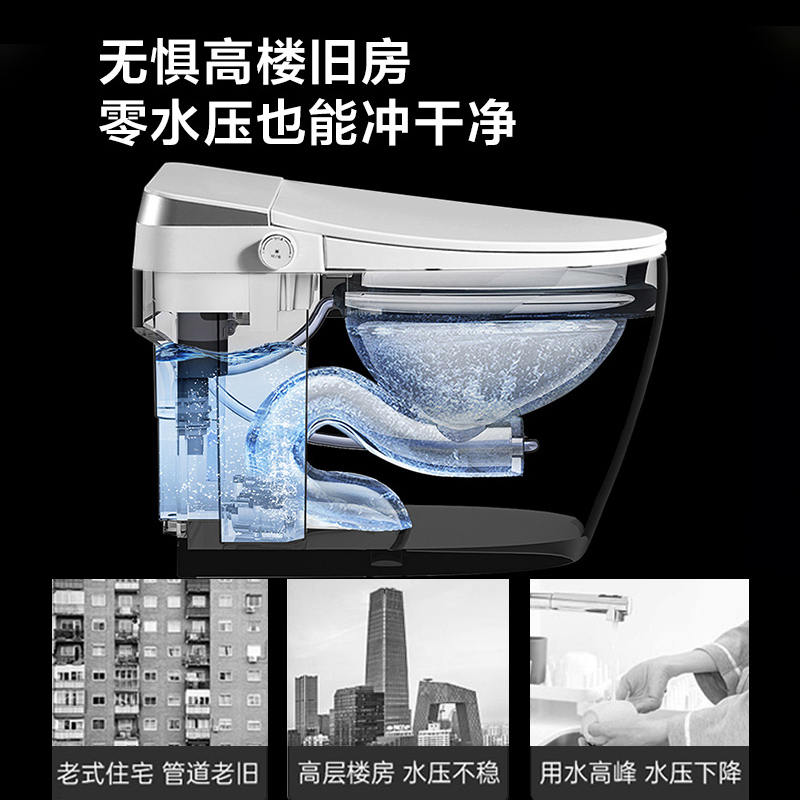 海尔(Haier)智能马桶HR300-V30JS双增压变频冲微波感应翻盖智能AI水电双变频温感(305坑距)高清大图