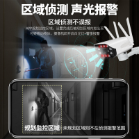 无线户外防雨防雷摄像头监控器wifi网络高清夜视家用家庭可连手机远程室外套装 十灯云台旋转 标配无内存