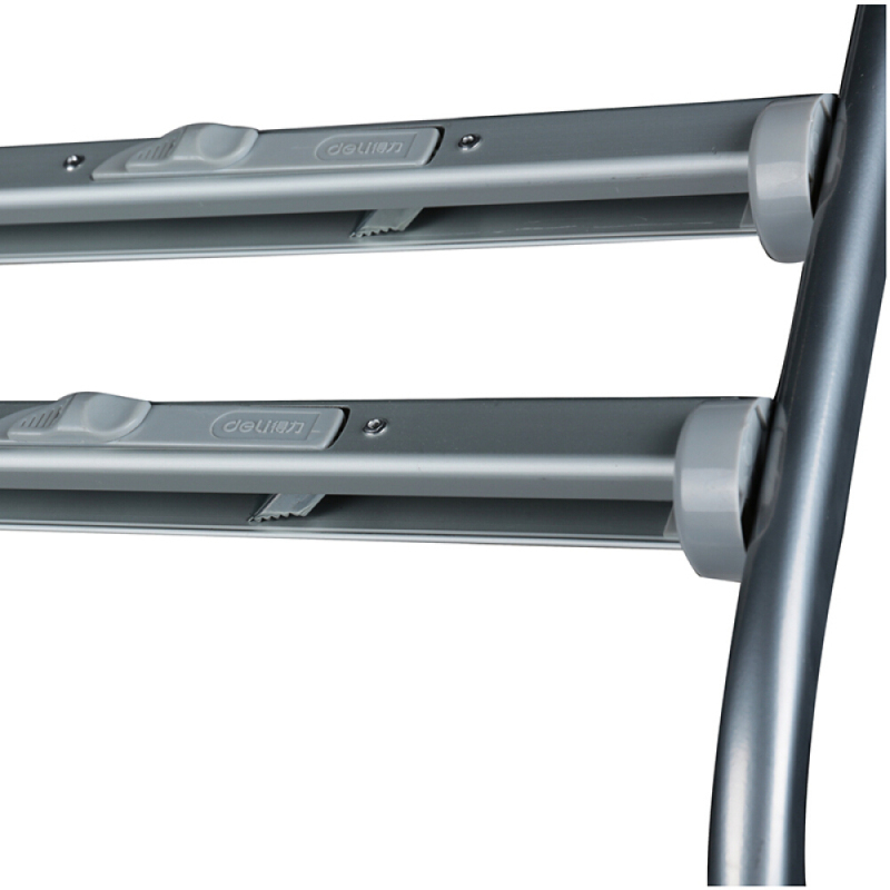 得力 7层铝合金夹条报纸架报夹条 宣传杂志展示 图书馆书架置物架 高1.08米 9303高清大图