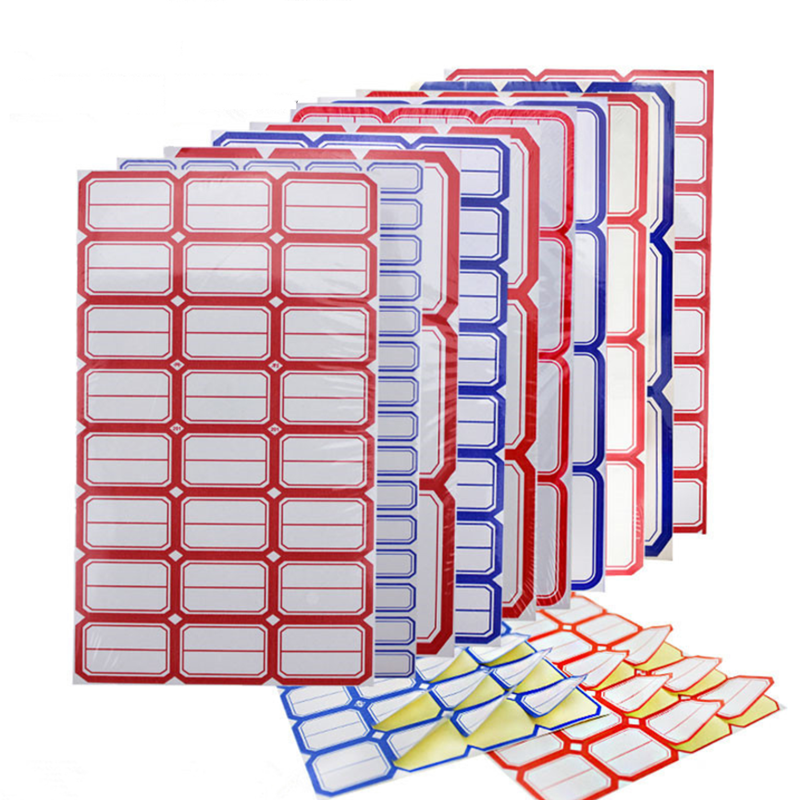 midu 办公粘贴标签贴 201不干胶标签 标用分类粘贴贴纸 蓝/红随机