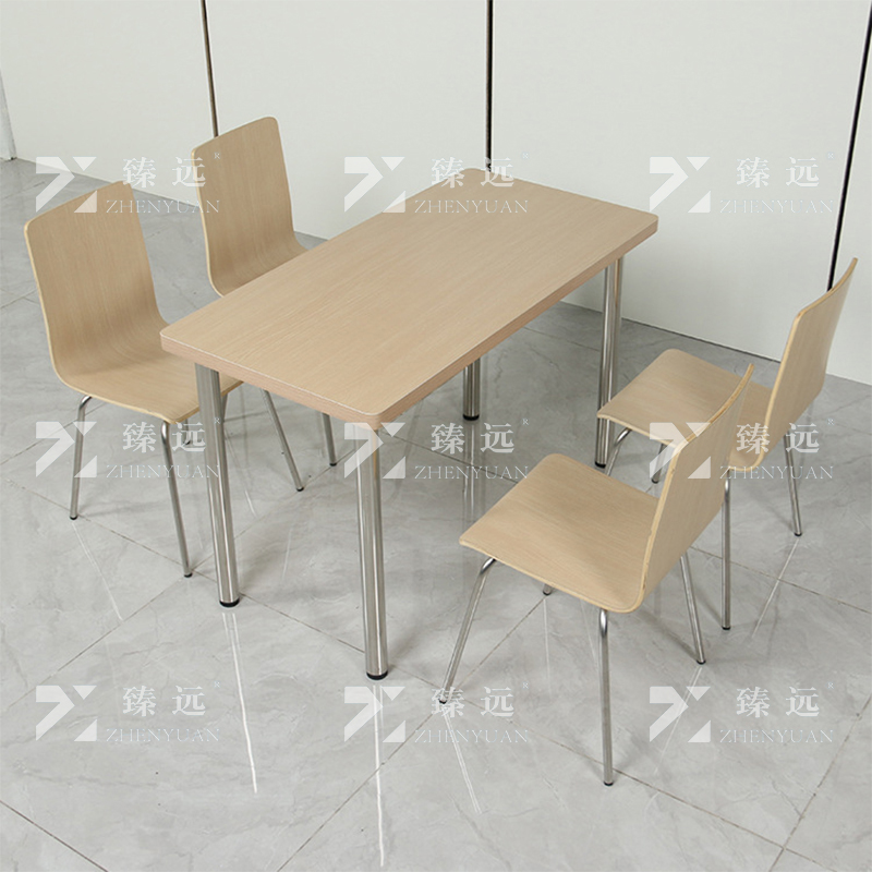 臻远 ZY4040832 餐桌椅组合学校食堂桌椅一桌四椅高清大图