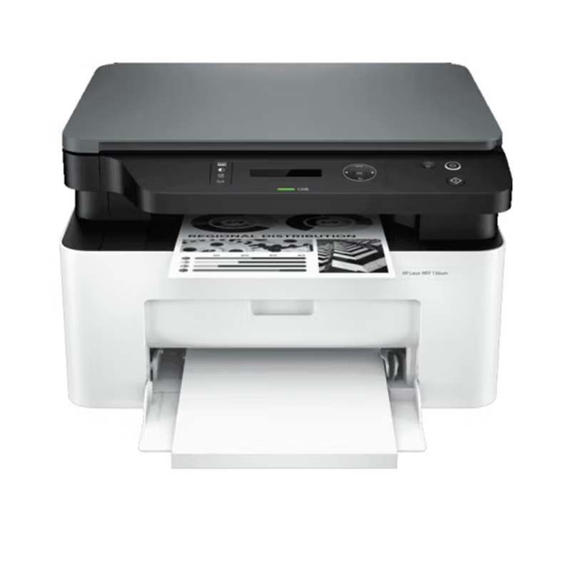 惠普(HP)Laser MFP 136wm 锐系列黑白激光多功能无线WiFi手机打印机一体机A4复印件扫描三合一