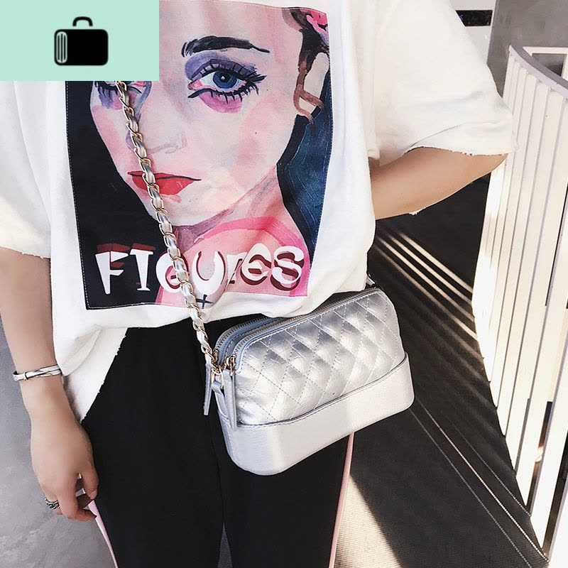 春季女包包2020新款潮菱格链条贝壳包韩版百搭单肩ulzzang斜挎包NEW LAKE女斜挎包图片