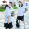 绿彩虹光女童夏装套装2022新款洋气12岁女孩夏季短袖t恤短裤运动两件套15