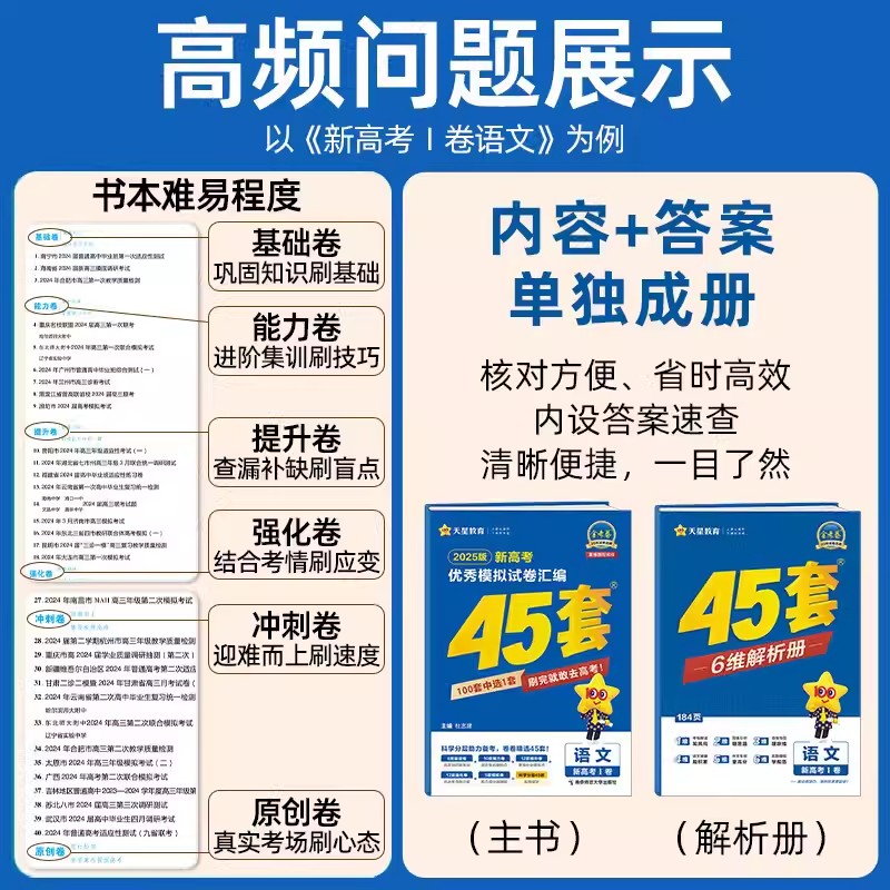 2025新版》新高考版》生物 金考卷45套 [正版]金考卷45套2025新高考模拟试卷汇编语文数学英语物理化学生物政治历高清大图