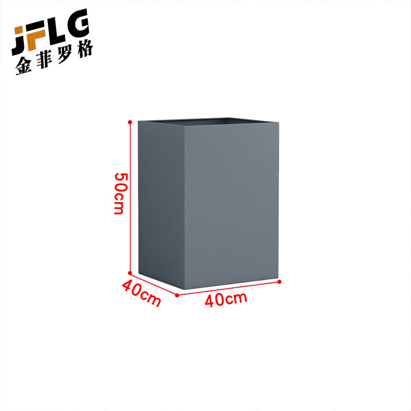 金菲罗格户外铁艺坐凳花箱定制花槽组合 灰色40x40x50