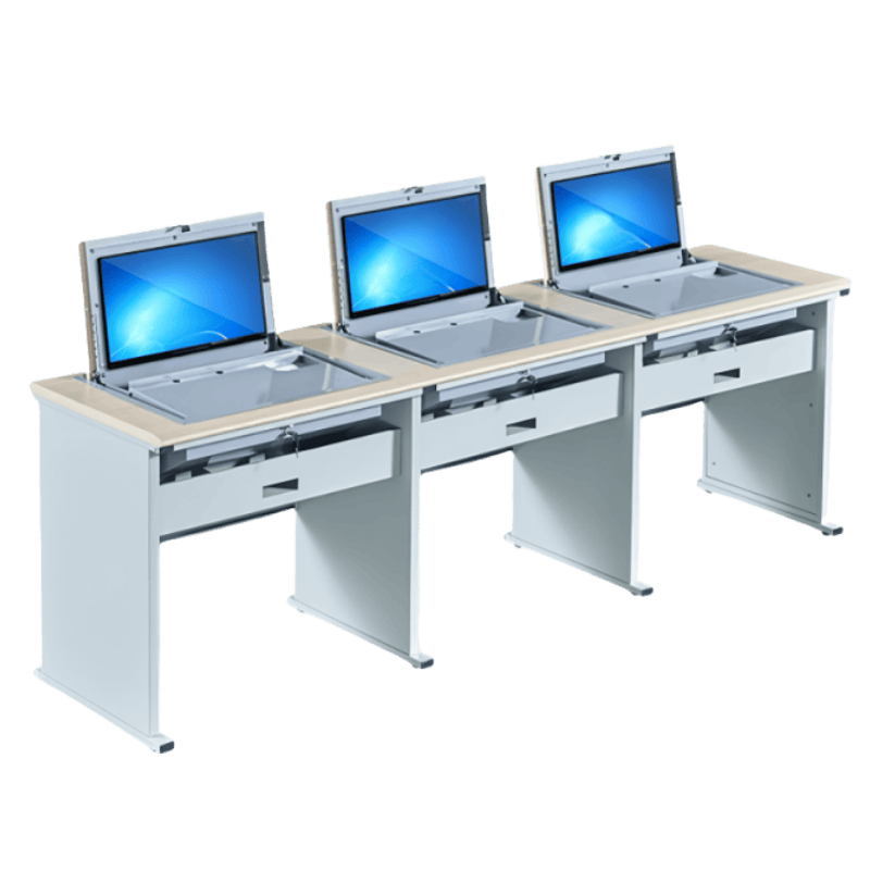 豫龙都翻转电脑桌3人张高清大图