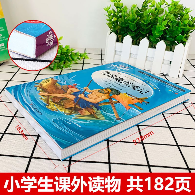 [正版]鲁滨逊漂流记原著完整版小学生课外阅读书籍三四五六年级阅读青少年儿童读物文学名著鲁滨孙经典书目