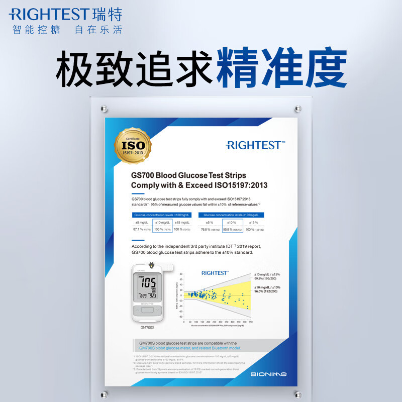 瑞特GS700血糖试纸50片+50支采血针+50片酒精棉片高清大图