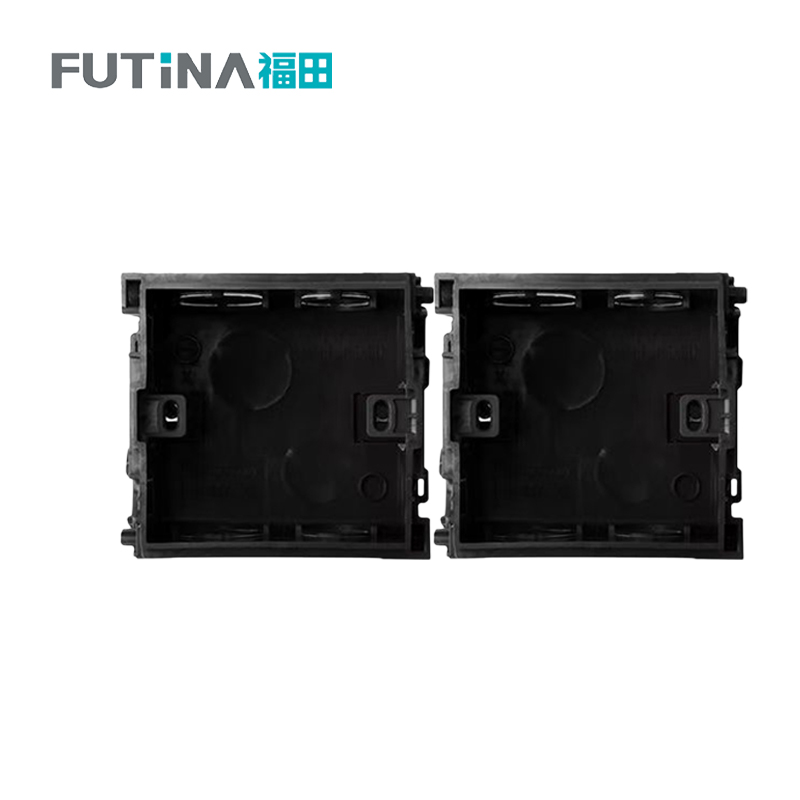 福田 86型暗装底盒 墙开暗盒墙壁面板86型通用暗盒接线盒 A1-黑色 单位:个高清大图