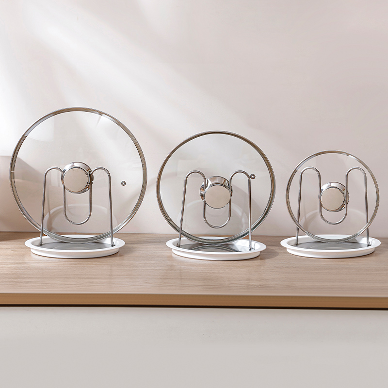 锅盖架坐式放锅盖架子免打孔厨房菜板架砧板架塑料收纳架置物支架收纳层架多功能高清大图