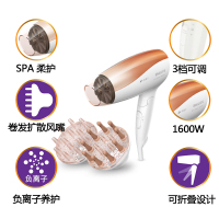 飞利浦（PHILIPS） 吹风机 BHC117/05 家用负离子电吹风 大功率可折叠 恒温护发多档调节