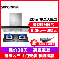 帅康(sacon)油烟机灶具套装抽油烟机燃气灶两件套20立方TE6965+68B厨卫厨房欧式吸油烟机煤气灶烟灶套餐天然气