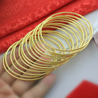 金满多 越南沙金简约光面女生手镯 结婚首饰品舞台影视道具保色久 内径62mm1个