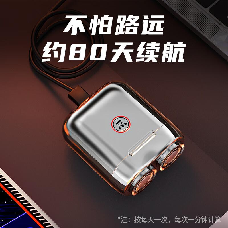 西屋男士电动MINI剃须刀全合金便携刮胡刀旋转式迷你款胡子刀送男朋友老公爸爸生日礼物 MINI[电镀银]高清大图