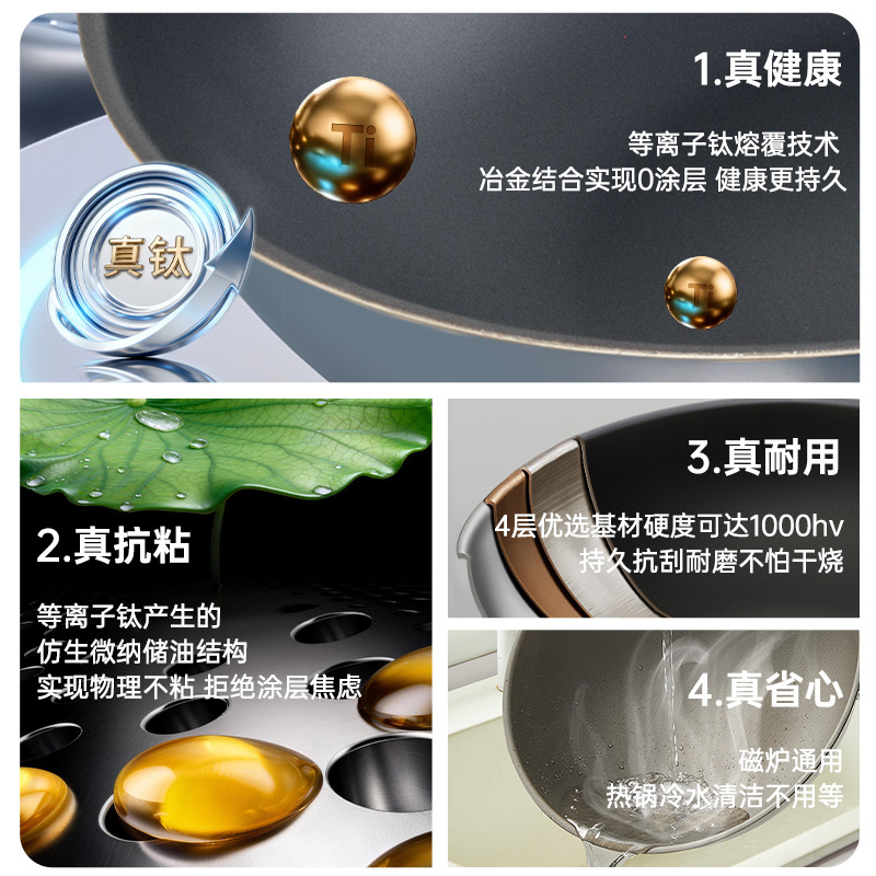 炊大皇钛合炒锅30cmTH30CG高清大图