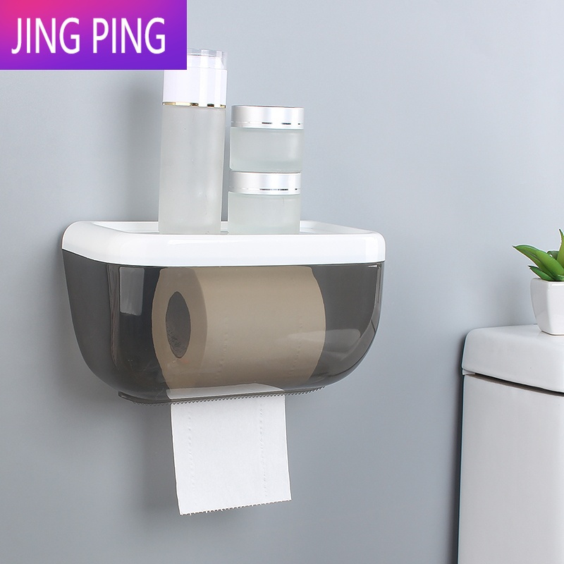 敬平卫生间纸巾盒免打孔厕所纸巾架厕纸盒抽纸盒卷纸筒盒卫生纸置物架