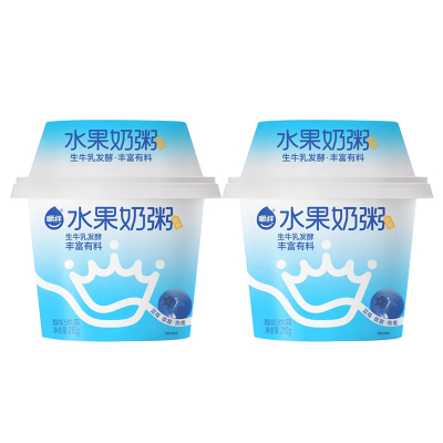 嚼绊水果奶粥210g*2杯蓝莓谷物味 生牛乳发酵 营养美味