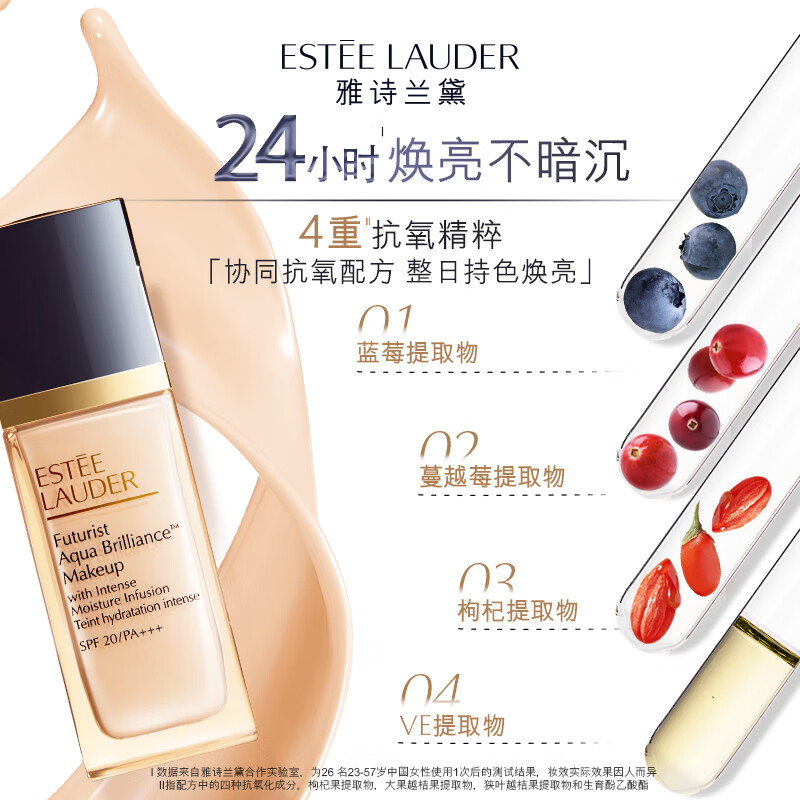 雅诗兰黛沁水粉底液62#暖调瓷白(1W0)30ml化妆品生日礼物高清大图