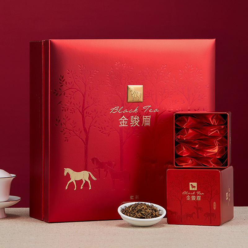 八马茶叶 金索红系列1000 武夷金骏眉红茶 礼盒装160g