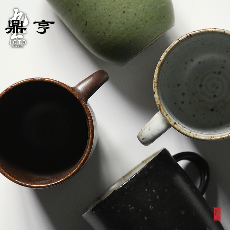 鼎亨复古日式陶瓷杯咖啡杯简约个性水杯创意粗陶马克杯茶杯子茶具