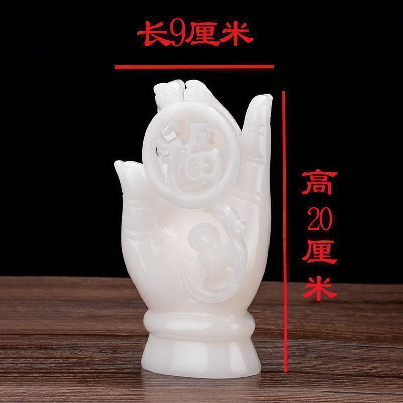 家柏饰(CORATED)玉石福寿/佛手禅意供案摆件传统祝寿礼品客厅玄关中式高清大图