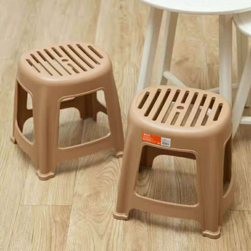 禧天龙(Citylong) D-2053哈伦凳2个装 家用加厚塑料凳茶几凳浴室防滑小板凳 卡其色