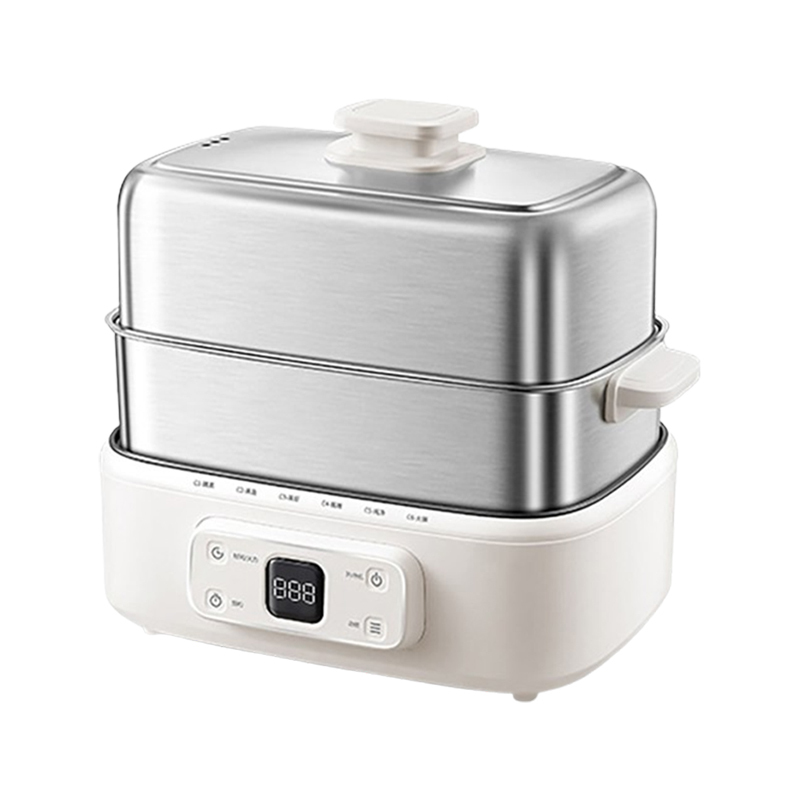 摩动电蒸锅18L不锈钢三层多功能电蒸笼白色MD-DDZ52