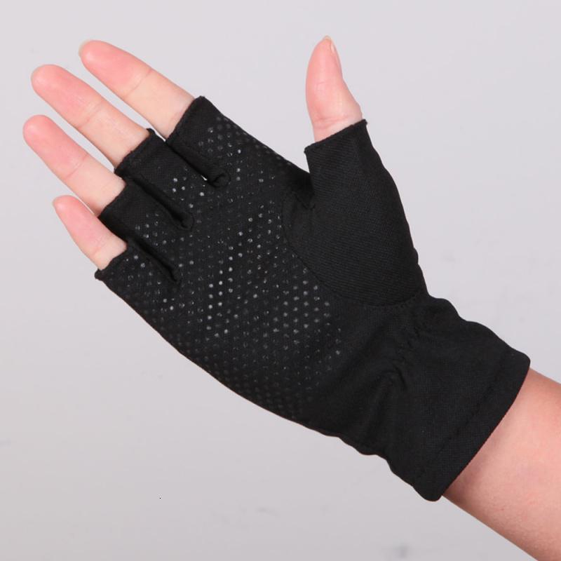 秋冬防晒手套男士半指薄款钓鱼防滑开车半截手套驾驶骑行露指手套sz