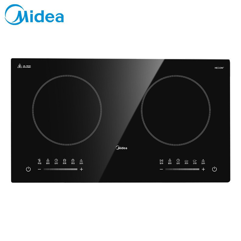 美的(Midea)电磁炉 滑控调节 火锅炉 2200W大火力电磁灶 旋磁叠式线圈盘 智能断电 [双灶电磁炉]