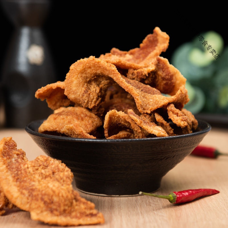 猪油渣零食小吃猪肉干熟食肉脯酥脆皮五花肉特产网红休闲油炸食品高清大图