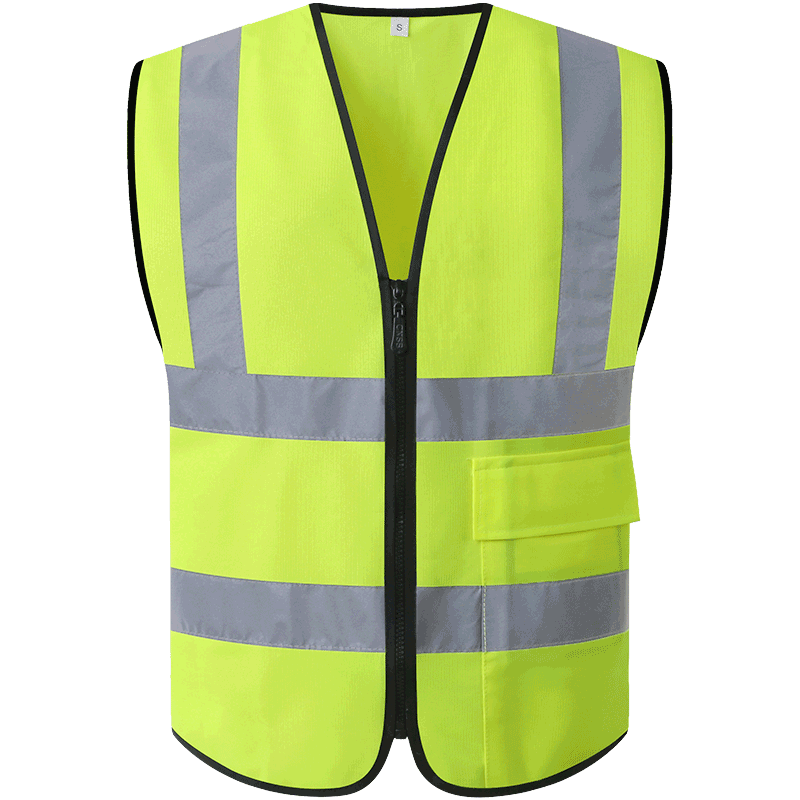 CNSS 反光背心荧光黄反光安全服交通施工环卫工人骑行黄马甲外套可印字支持定制 荧光黄 180g/件 S,M,L,XL