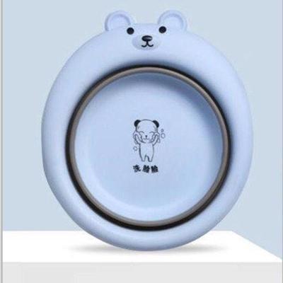 婴幼儿折叠盆折叠脸盆1/2/3件套婴儿洗脸洗脚洗屁屁母婴3色区分 单个装(蓝色洗脸脸)