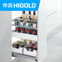 HIGOLD/悍高 调味品料拉篮厨房橱柜304不锈钢篮阻尼导轨