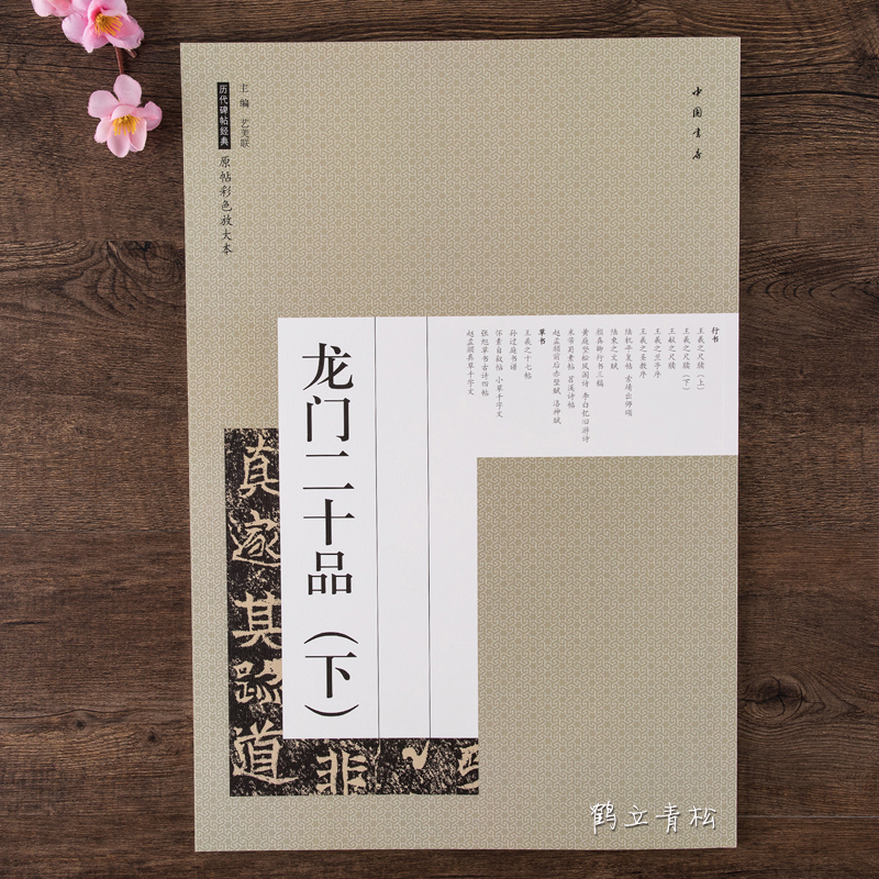 [正版]龙门二十品上下 历代碑帖经典原帖彩色放大本魏碑毛笔书法字帖临摹临习范本 中国书店出版社