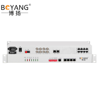 博扬 综合业务电话光端机 4路E1+4路电话+4路磁石+2路以太网 单纤20km机架式一对价