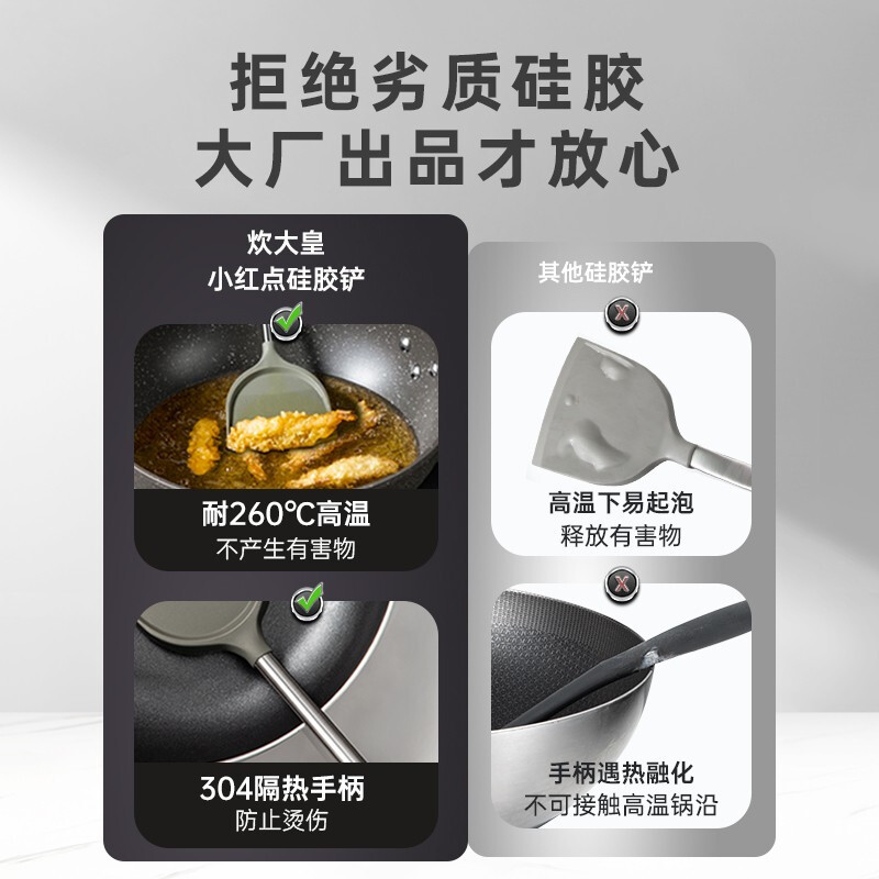 炊大皇(COOKER KING) 红点护锅铲勺2件套 HD02HG(锅铲+汤勺)HD02HG高清大图