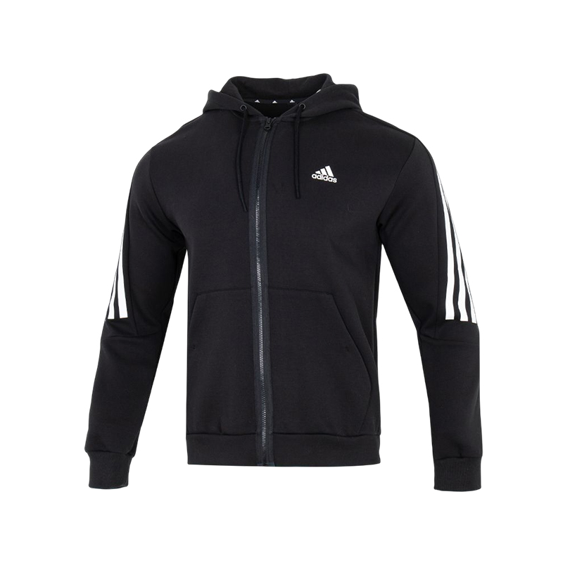 阿迪达斯针织外套男装2023春季新款跑步运动服休闲连帽夹克hk4568