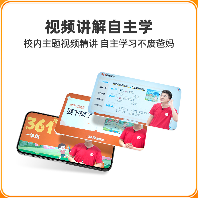 [1-2年级 共4本]361法看图写话. 小学一年级 [正版]学而思361法看图写话一二年级全套手把手教孩子写作思路填空