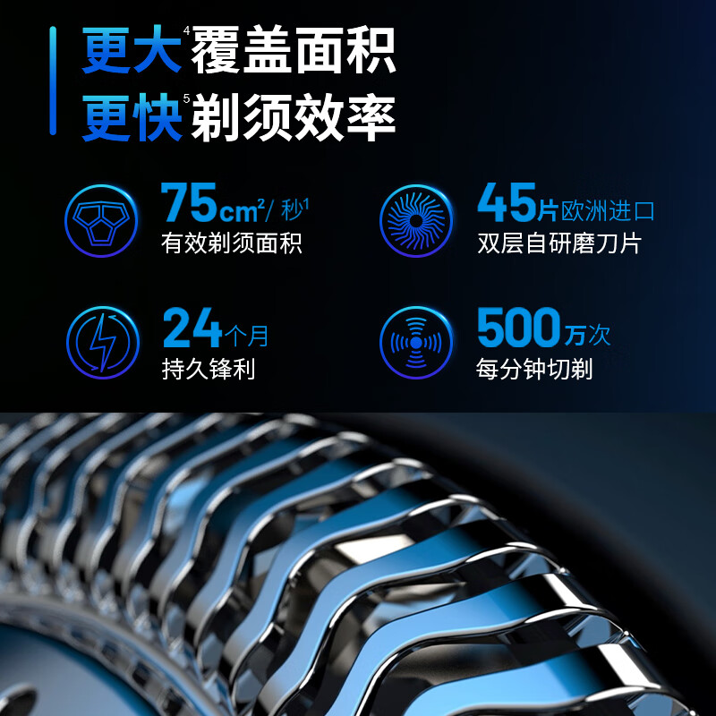 飞利浦(PHILIPS) 电动剃须刀旋护式5系旗舰款剃胡刀便携刮胡刀正品S5832/01全身水洗胡须刀生日礼物高清大图