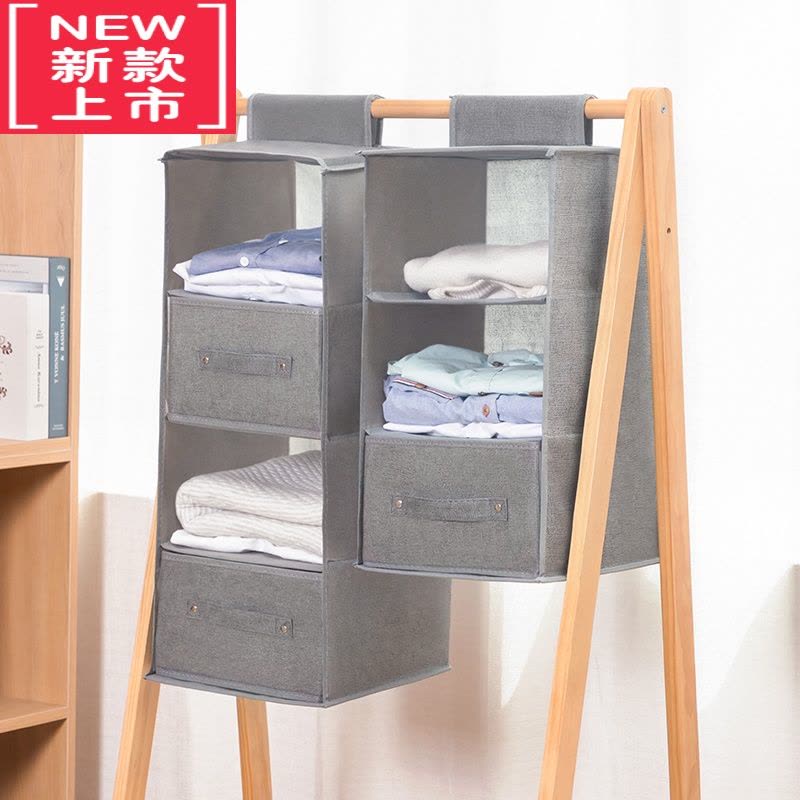 可莉允衣柜收纳袋挂袋寝室悬挂式棉麻布艺内衣衣服包包收纳多层抽屉式挂图片