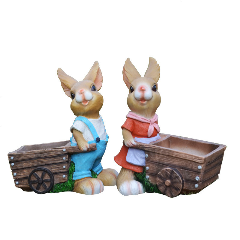 户外仿真动物装饰摆件兔子花盆园林景观商场庭院花园雕塑艺术品