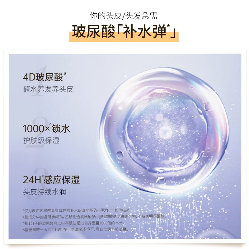 滋源玻尿酸水光柔顺洗发水300ml/瓶高清大图