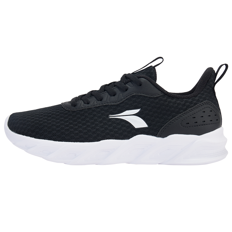 361°运动鞋女鞋网面透气简约轻便运动跑鞋耐磨缓震低帮女跑鞋 曜石黑/361度白 36码