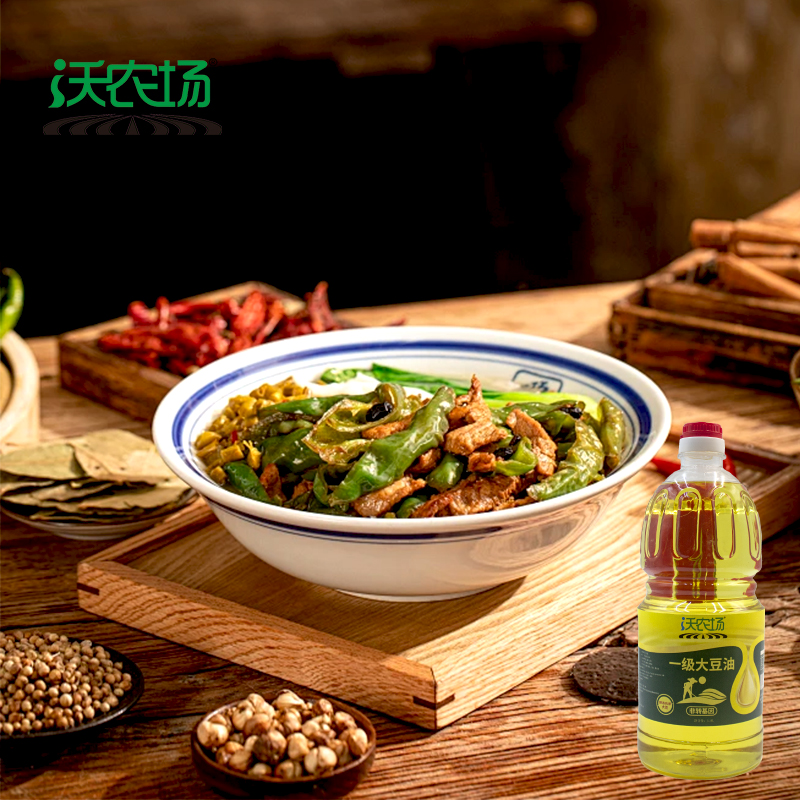 沃农场非转基因一级大豆油1.8L/瓶高清大图